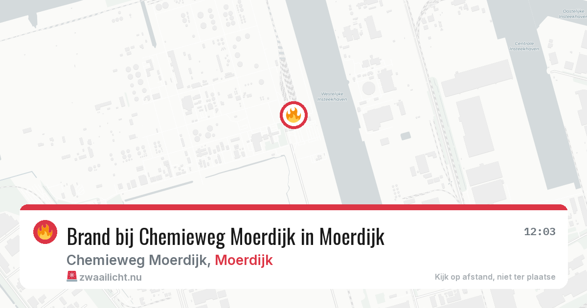 Brand bij Chemieweg Moerdijk in Moerdijk — 16 mrt 2026