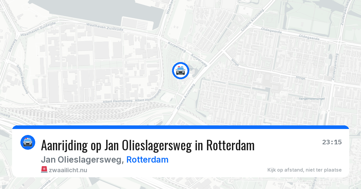 Aanrijding op Jan Olieslagersweg in Rotterdam — 24 jul 2026