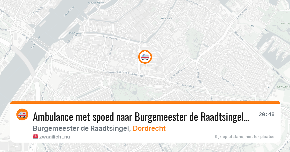 Ambulance met spoed naar Burgemeester de Raadtsingel in Dordrecht — 14 mei 2026