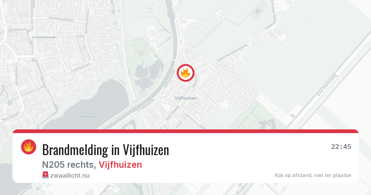 Brandmelding in Vijfhuizen — 22 jul 2026