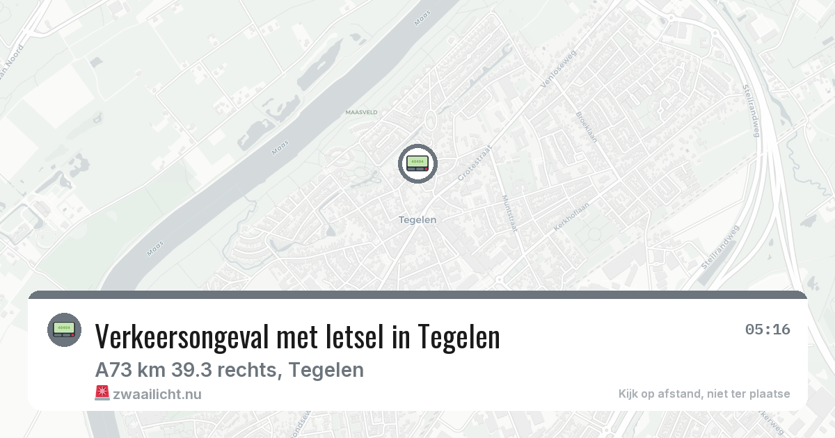 Verkeersongeval met letsel in Tegelen — 25 jul 2026