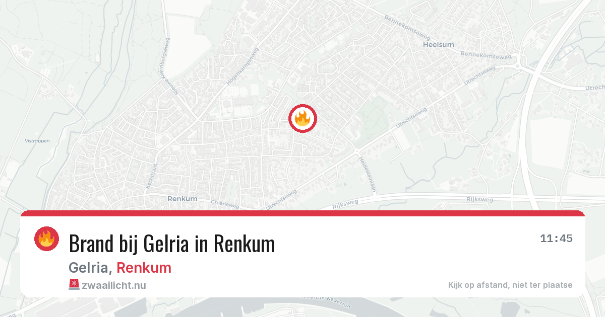 Brand bij Gelria in Renkum — 9 jul 2026