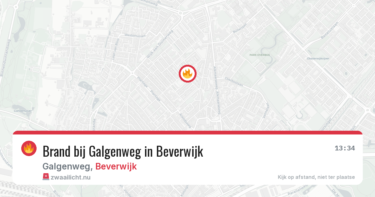 Brand bij Galgenweg in Beverwijk — 14 jul 2026