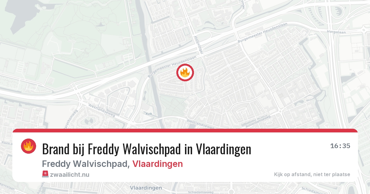 Brand bij Freddy Walvischpad in Vlaardingen — 18 jul 2026