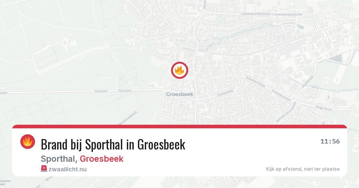 Brand bij Sporthal in Groesbeek — 4 mei 2026