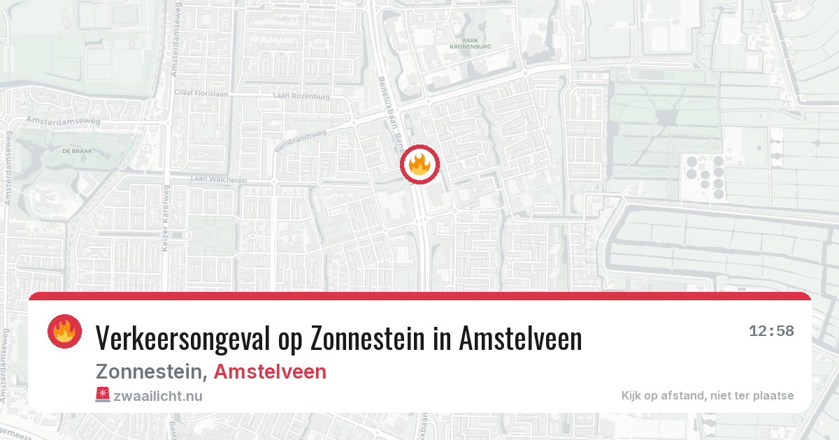 Verkeersongeval op Zonnestein in Amstelveen — 13 mei 2026