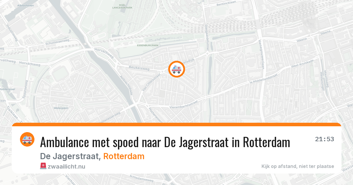 Ambulance met spoed naar De Jagerstraat in Rotterdam — 16 mrt 2026