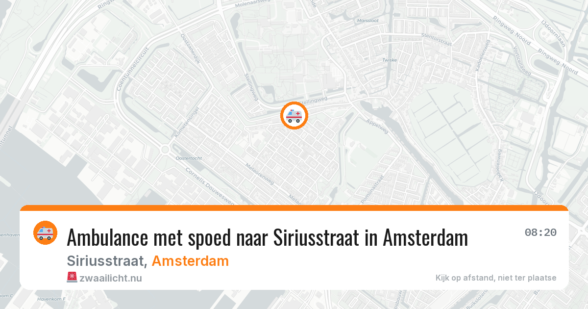 Ambulance met spoed naar Siriusstraat in Amsterdam — 21 jul 2026