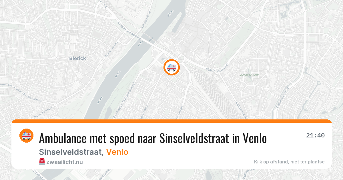 Ambulance met spoed naar Sinselveldstraat in Venlo — 23 jul 2026