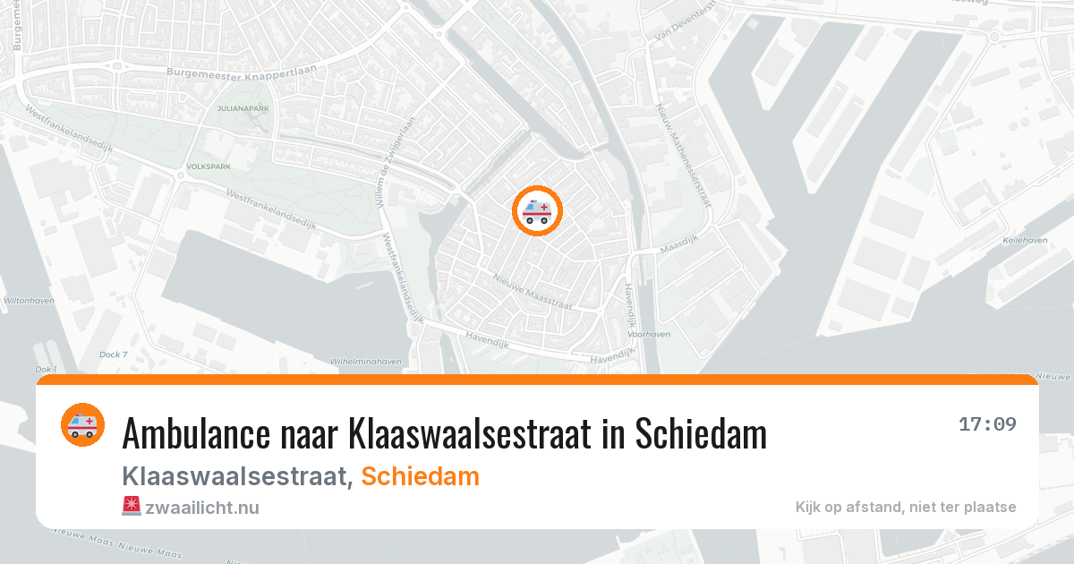 Ambulance naar Klaaswaalsestraat in Schiedam — 17 jul 2026