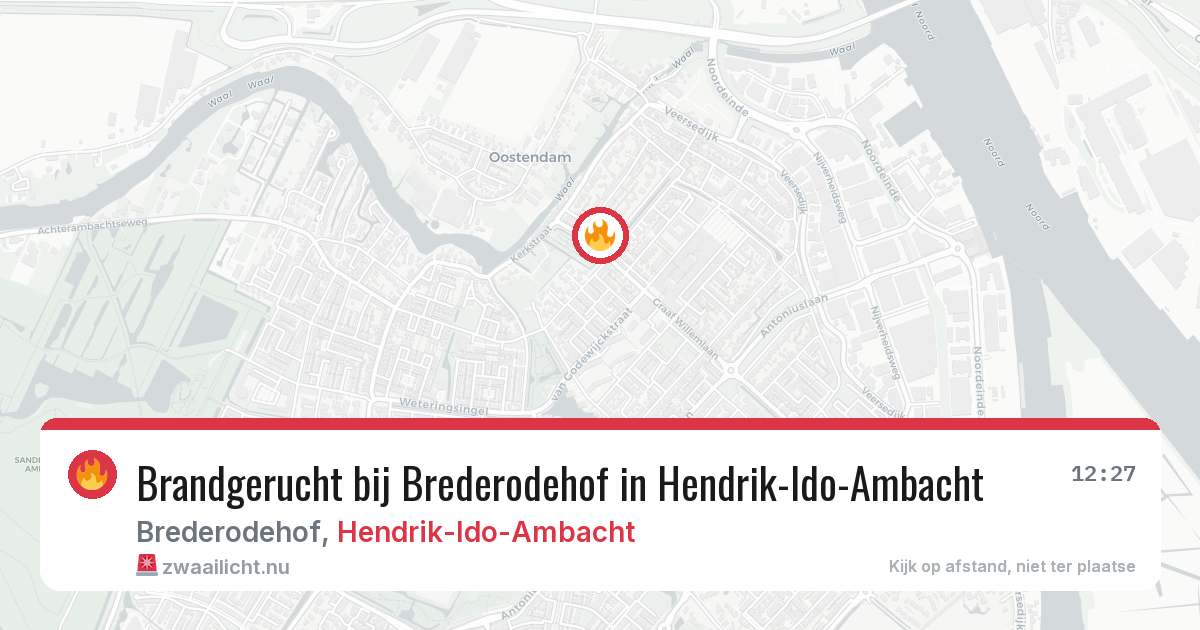 Brandgerucht bij Brederodehof in Hendrik-Ido-Ambacht — 28 mei 2026