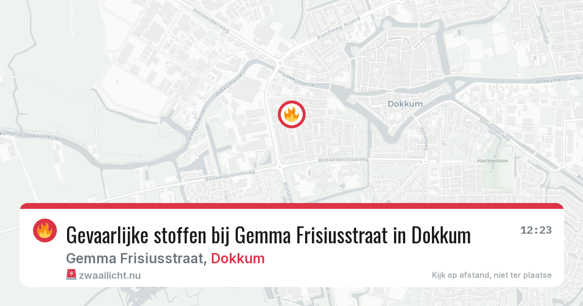 Gevaarlijke stoffen bij Gemma Frisiusstraat in Dokkum — 15 mei 2026