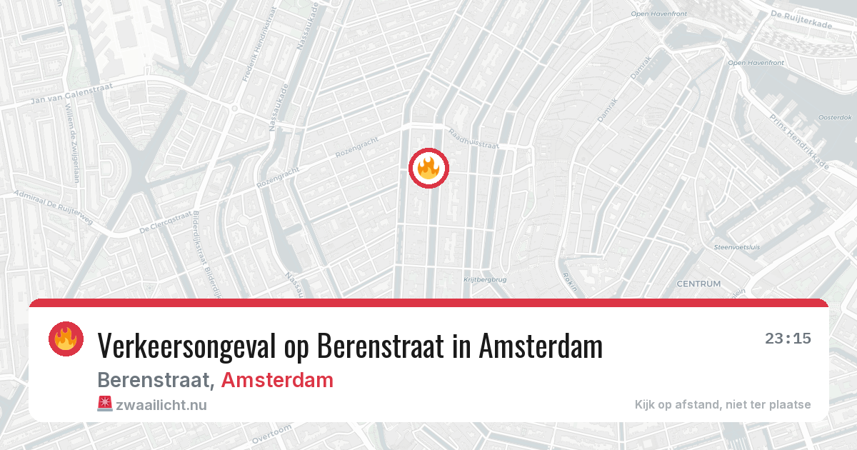 Verkeersongeval op Berenstraat in Amsterdam — 7 mrt 2026