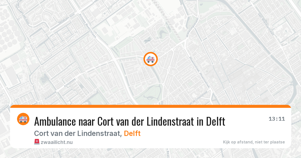 Ambulance naar Cort van der Lindenstraat in Delft — 12 mei 2026