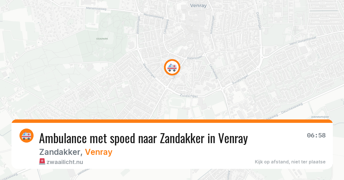 Ambulance met spoed naar Zandakker in Venray — 12 jul 2026