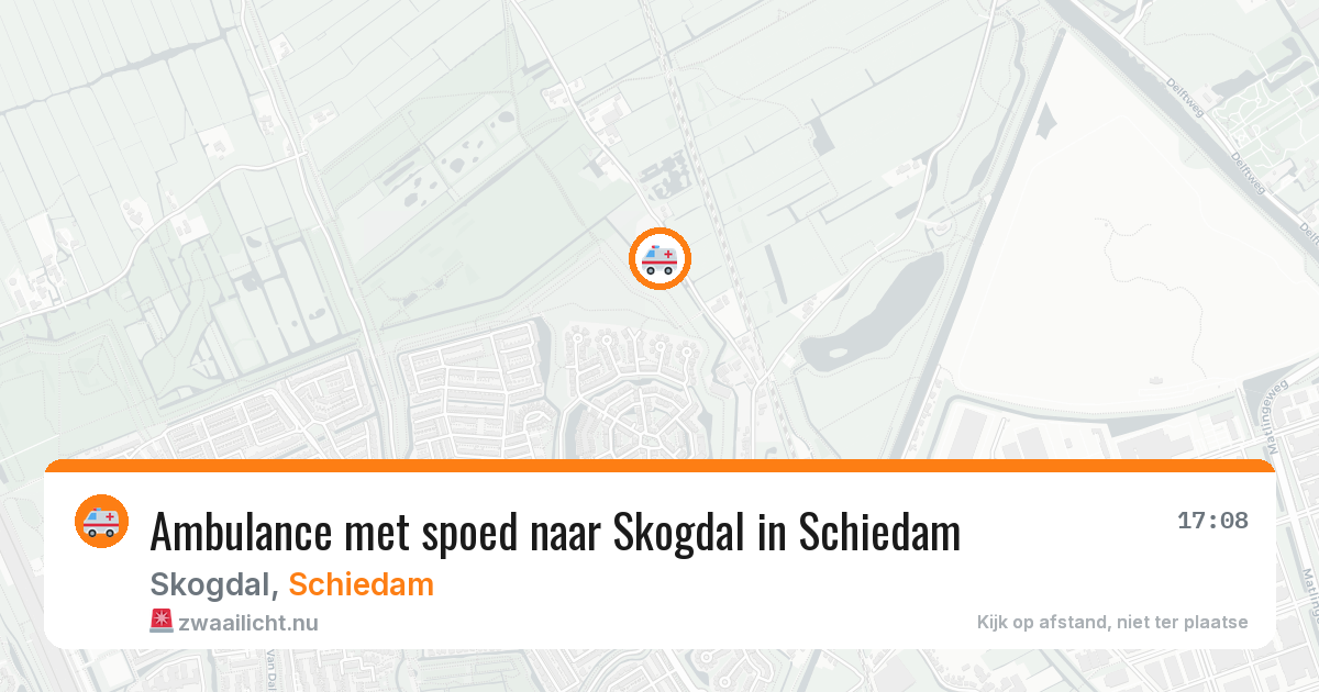 Ambulance met spoed naar Skogdal in Schiedam — 15 jul 2026