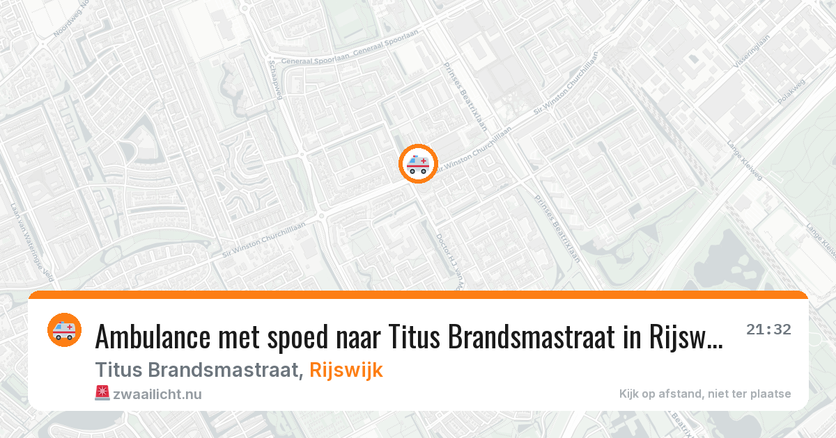 Ambulance met spoed naar Titus Brandsmastraat in Rijswijk — 21 jul 2026