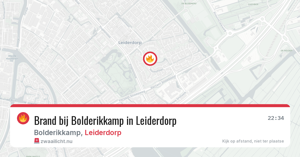 Brand bij Bolderikkamp in Leiderdorp — 10 jul 2026