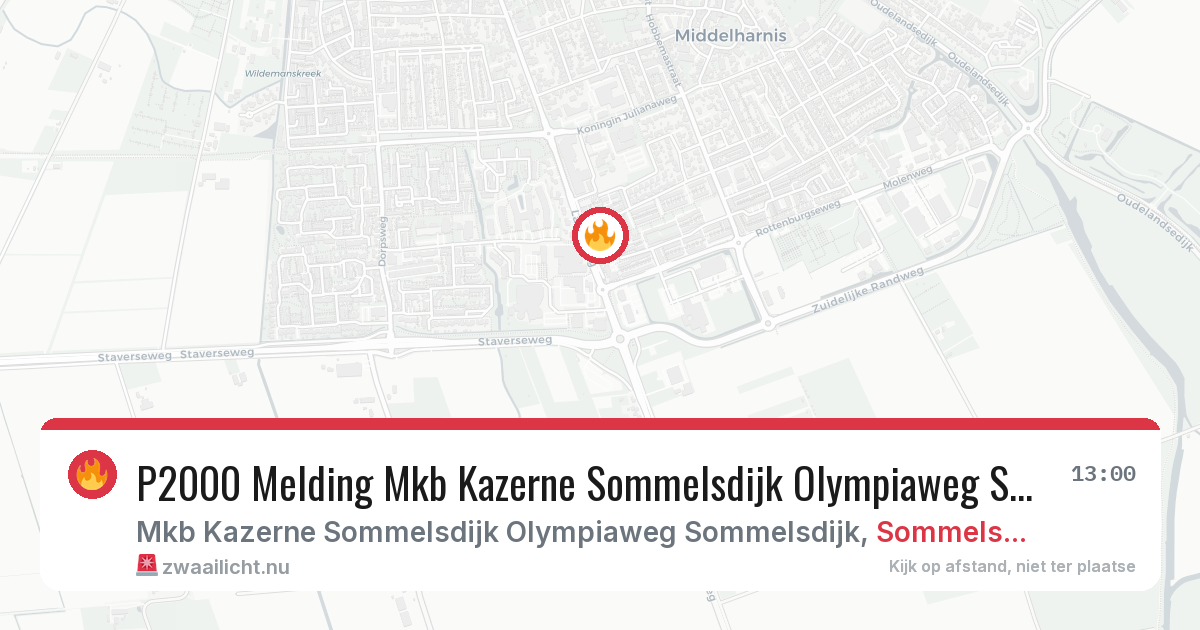 P2000 Melding Mkb Kazerne Sommelsdijk Olympiaweg Sommelsdijk, Sommelsdijk — 2 jun 2026