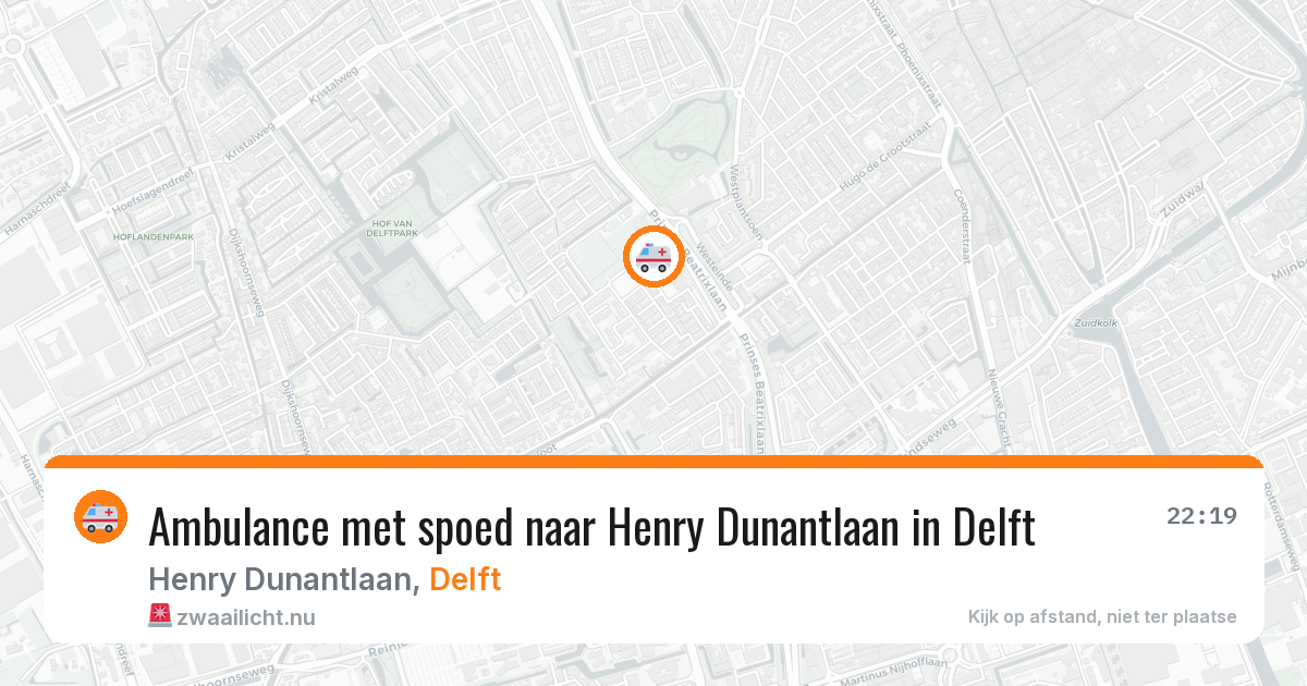Ambulance met spoed naar Henry Dunantlaan in Delft — 12 mei 2026