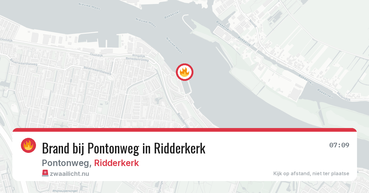 Brand bij Pontonweg in Ridderkerk — 17 apr 2026