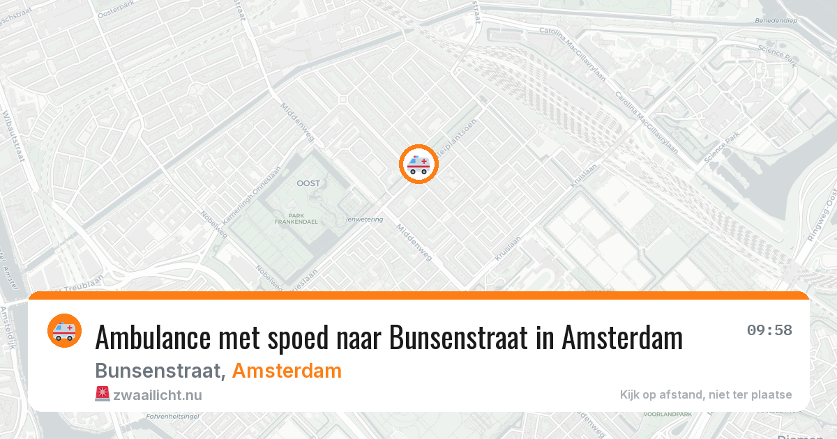 Ambulance met spoed naar Bunsenstraat in Amsterdam — 10 mei 2026