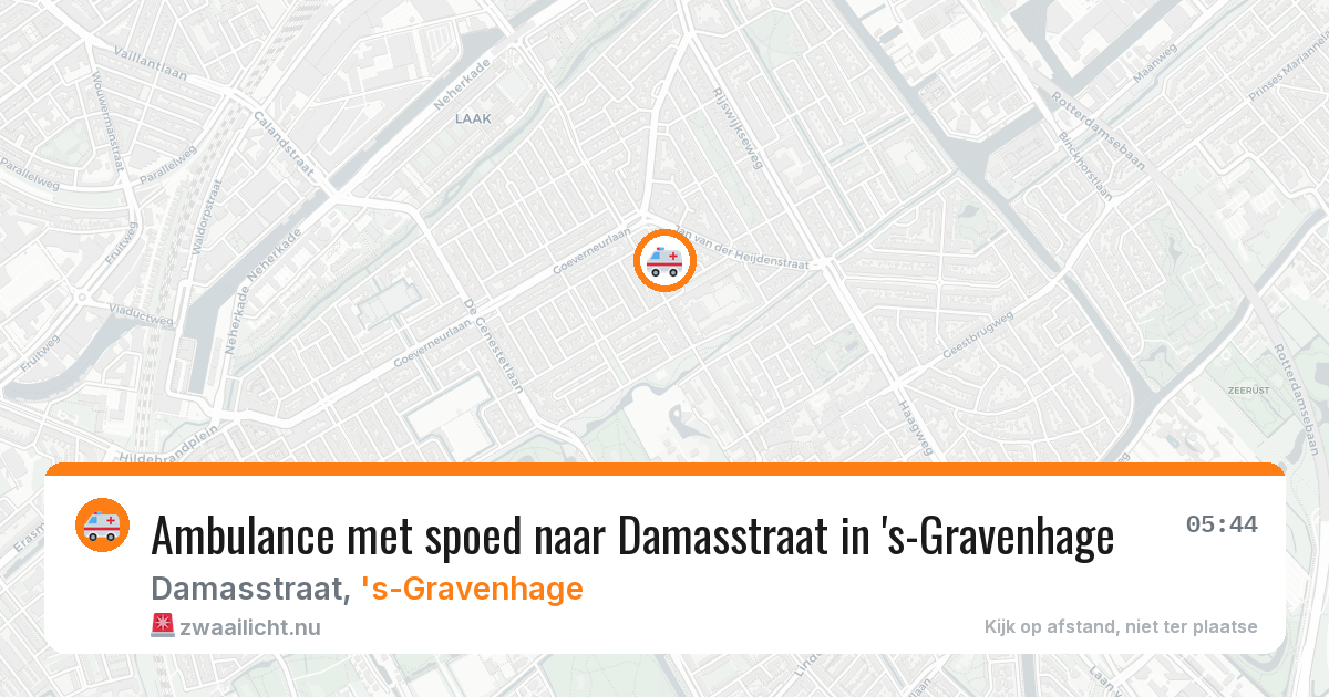 Ambulance met spoed naar Damasstraat in 's-Gravenhage — 15 jul 2026