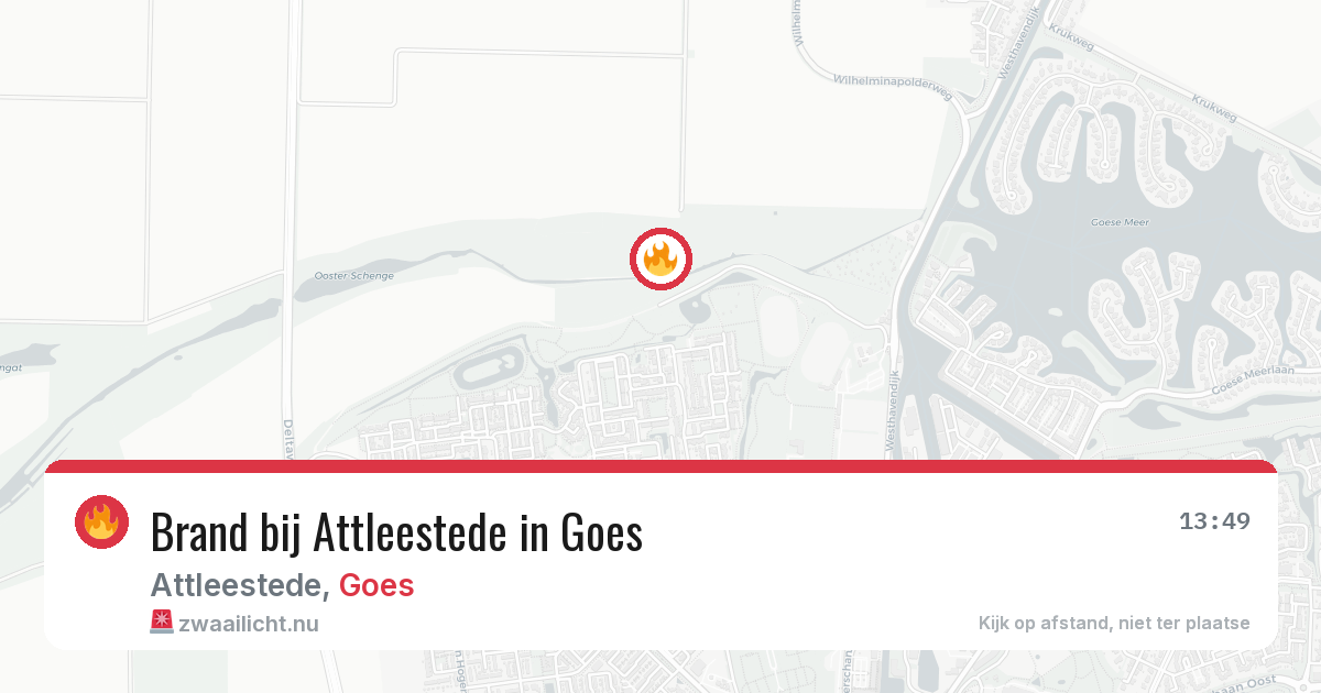 Brand bij Attleestede in Goes — 14 jul 2026