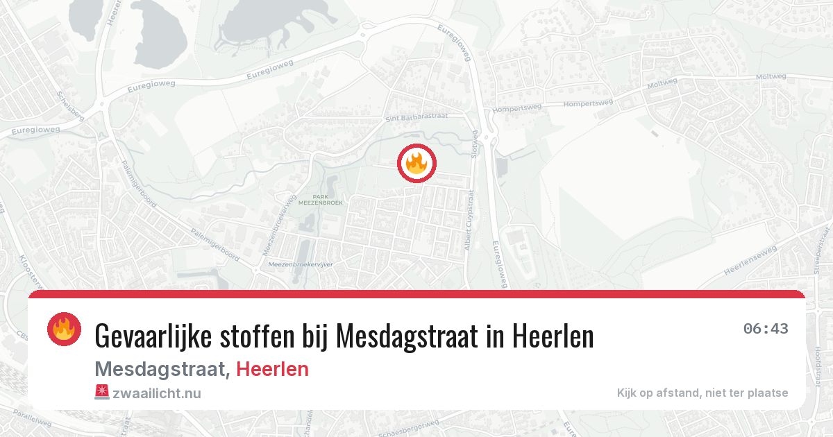 Gevaarlijke stoffen bij Mesdagstraat in Heerlen — 22 jul 2026