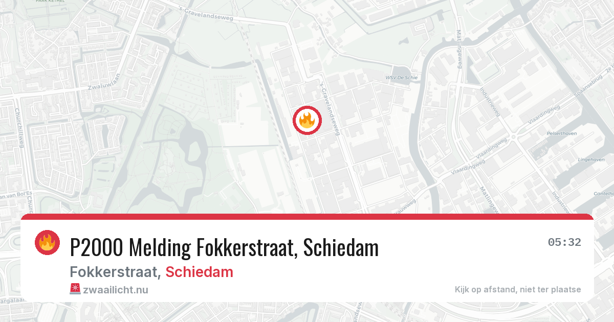 P2000 Melding Fokkerstraat, Schiedam — 21 apr 2026