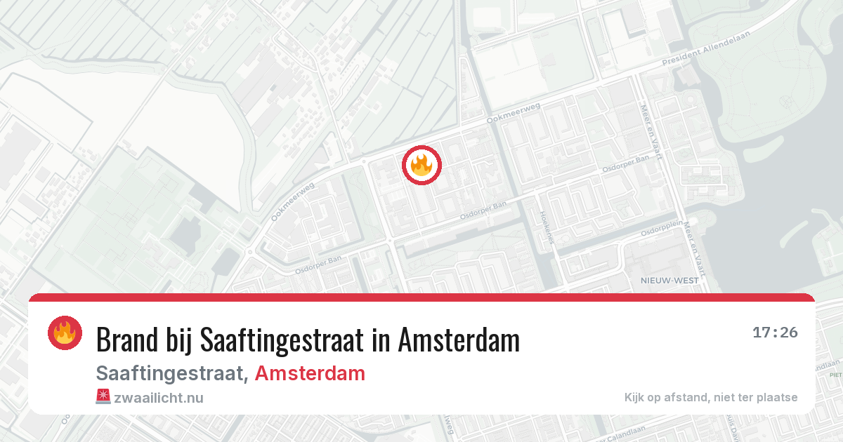Brand bij Saaftingestraat in Amsterdam — 24 jul 2026