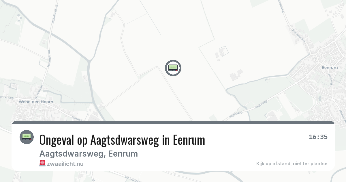 Ongeval op Aagtsdwarsweg in Eenrum — 2 mrt 2026