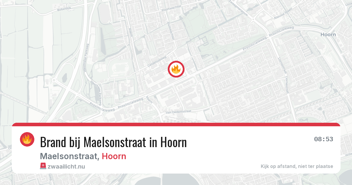 Brand bij Maelsonstraat in Hoorn — 11 jul 2026