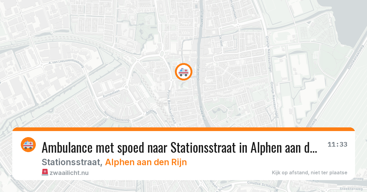 Ambulance met spoed naar Stationsstraat in Alphen aan den Rijn — 4 jun 2026