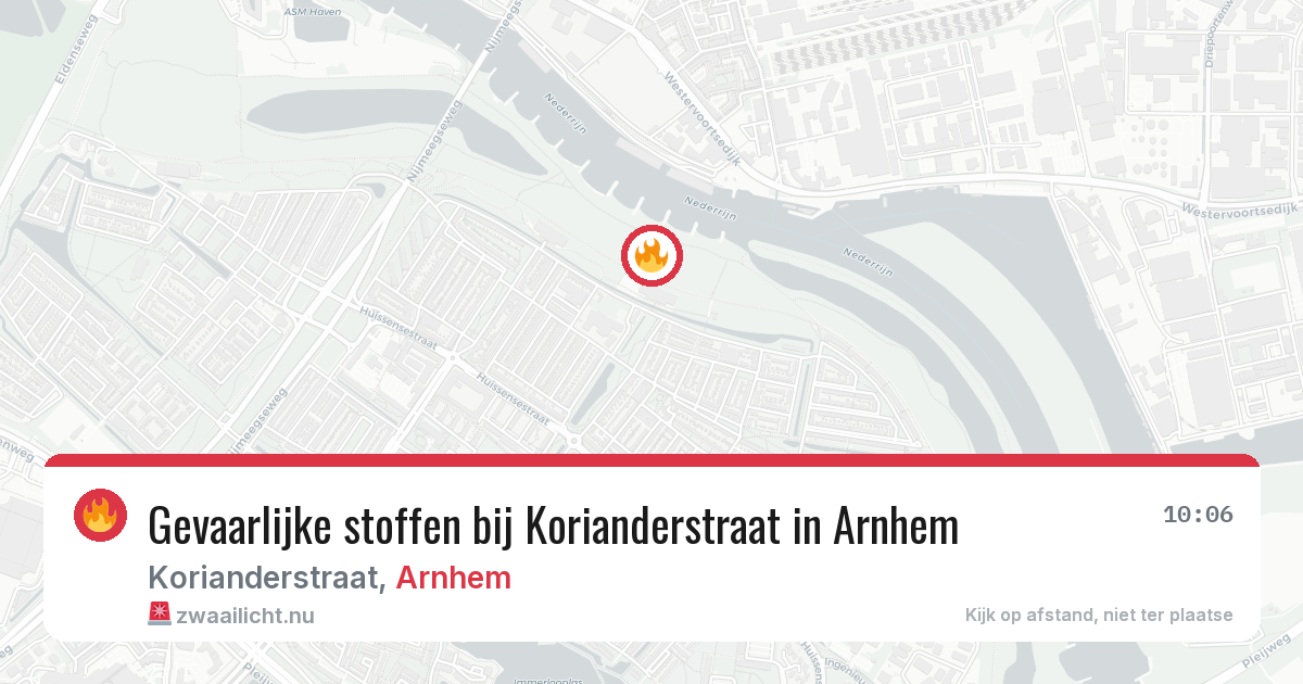 Gevaarlijke stoffen bij Korianderstraat in Arnhem — 24 jul 2026