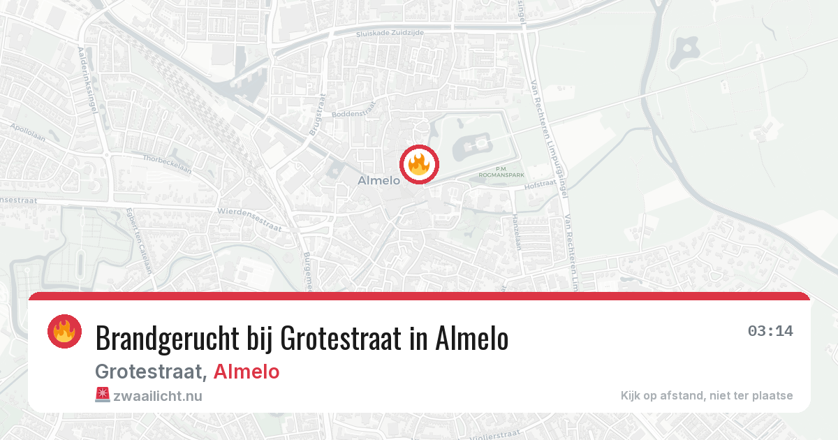Brandgerucht bij Grotestraat in Almelo — 12 jul 2026