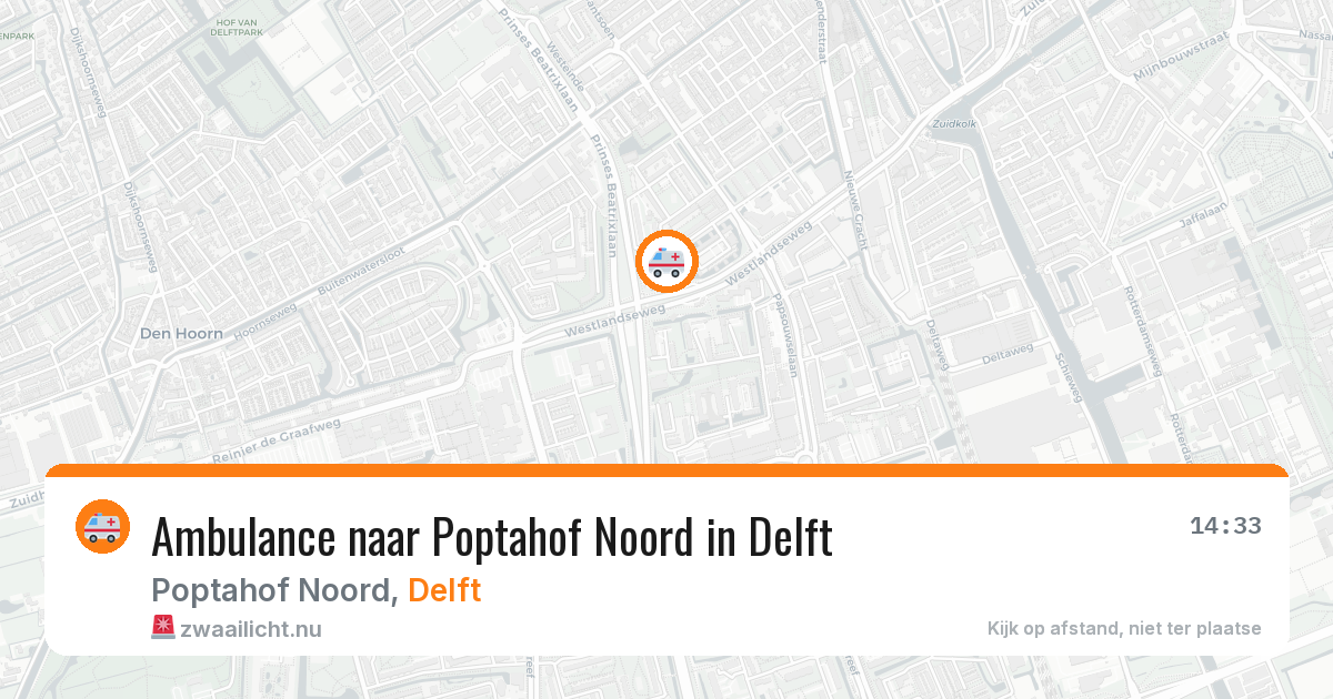 Ambulance naar Poptahof Noord in Delft — 25 mei 2026
