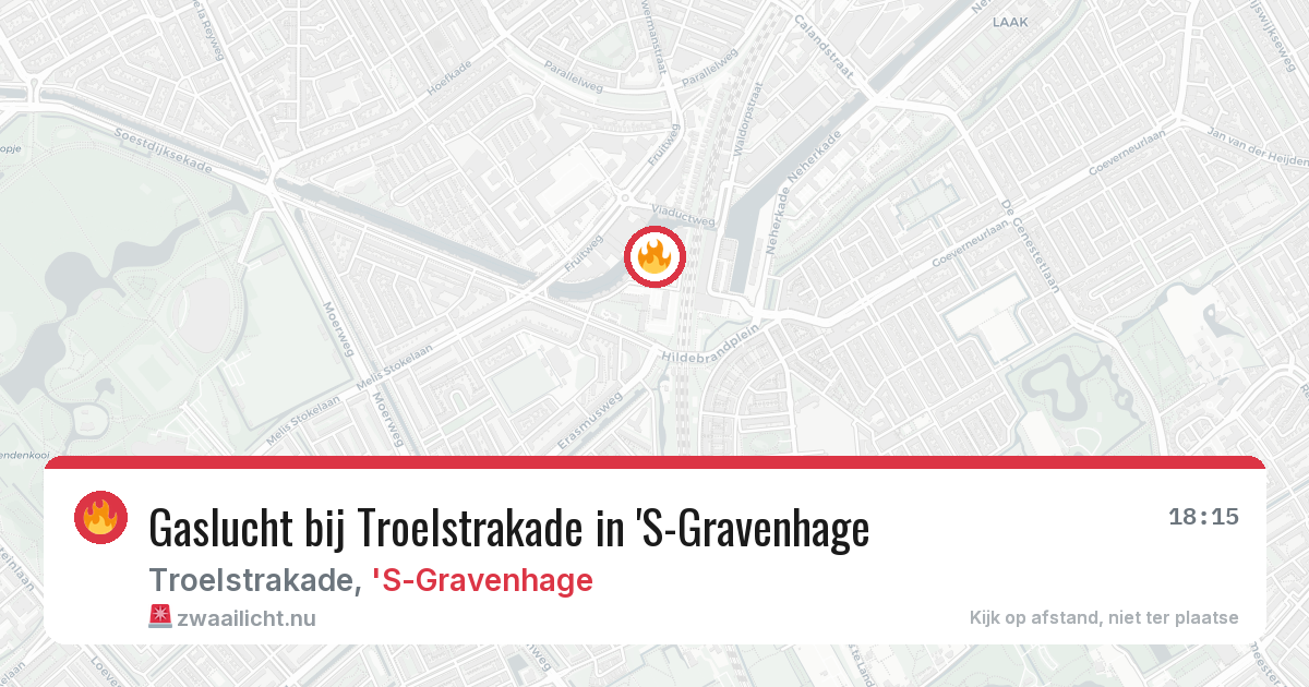 Gaslucht bij Troelstrakade in 'S-Gravenhage — 15 mei 2026
