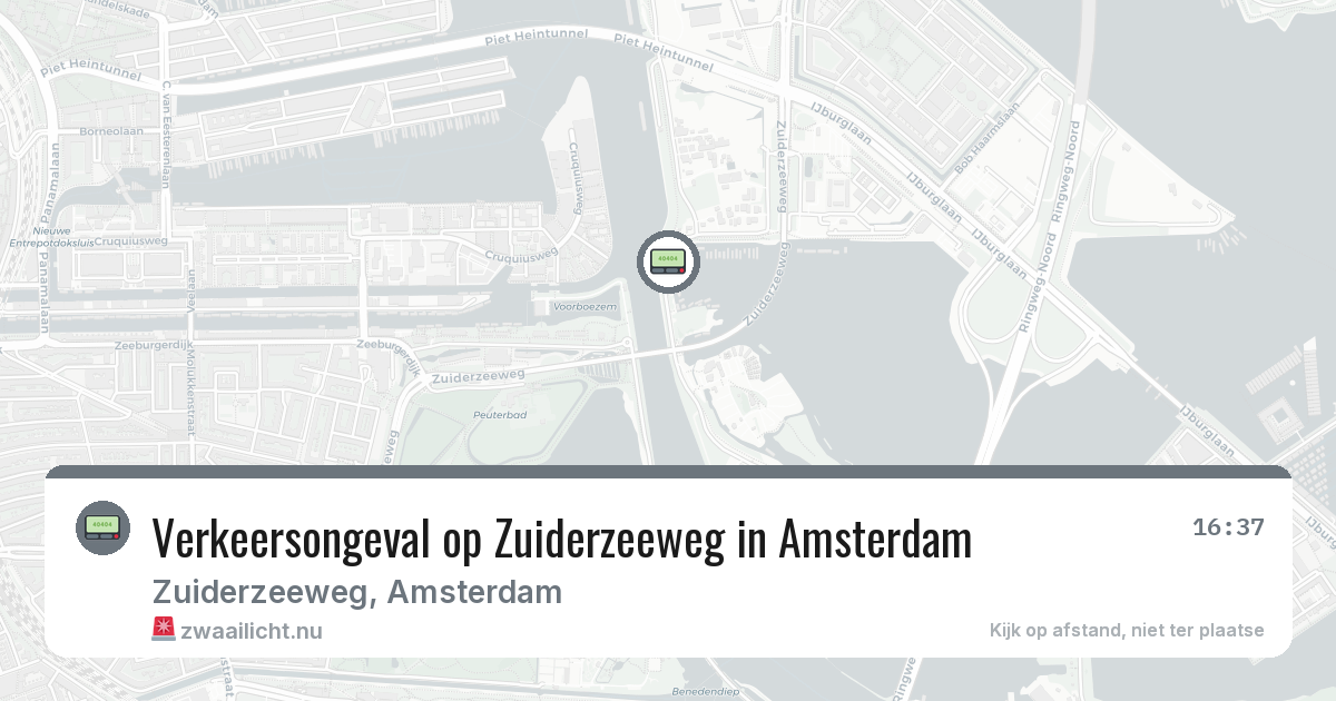 Verkeersongeval op Zuiderzeeweg in Amsterdam — 19 mei 2026