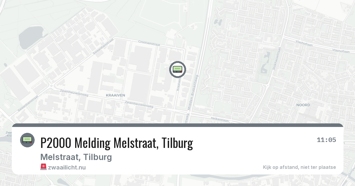 P2000 Melding Melstraat, Tilburg — 26 mrt 2026