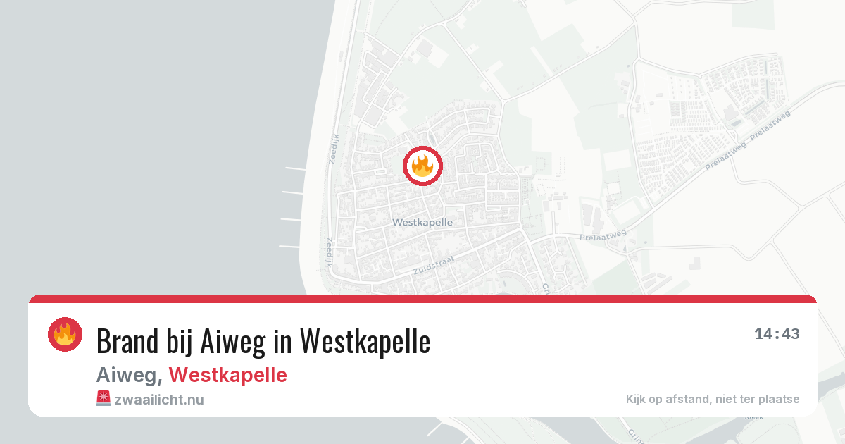 Brand bij Aiweg in Westkapelle — 18 mrt 2026