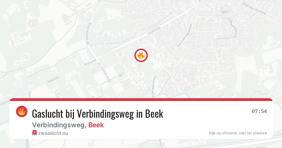 Gaslucht bij Verbindingsweg in Beek — 23 mrt 2026