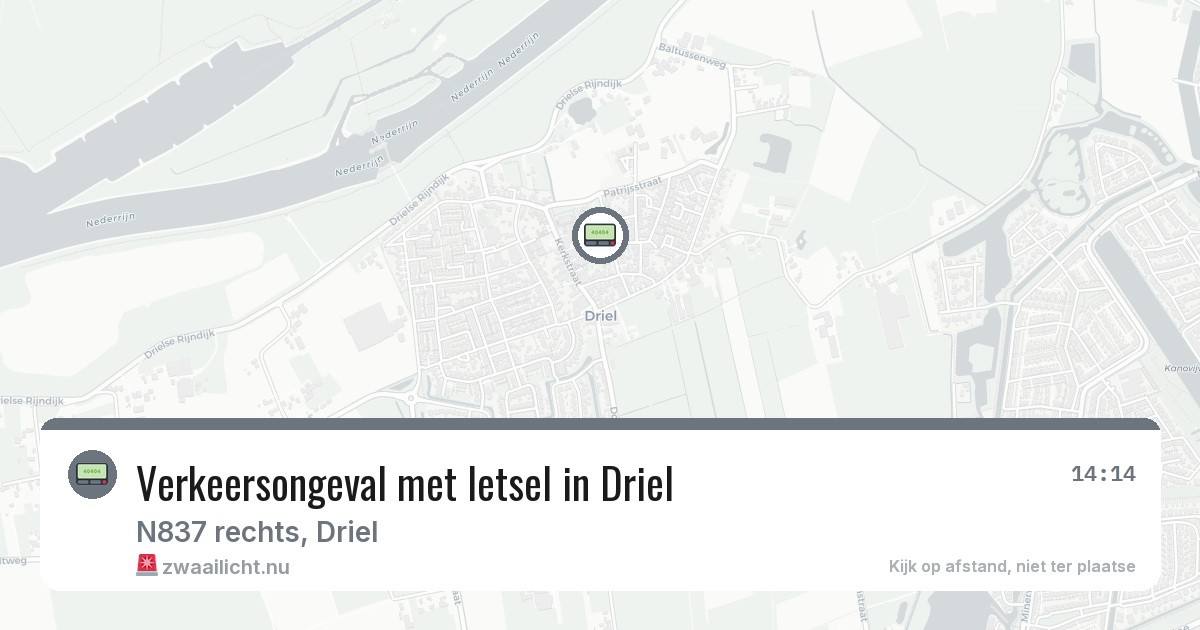 Verkeersongeval met letsel in Driel — 7 jul 2026