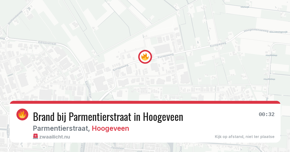 Brand bij Parmentierstraat in Hoogeveen — 28 mei 2026