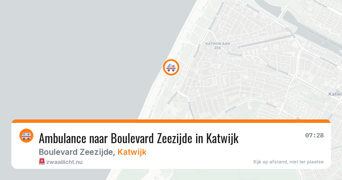Ambulance naar Boulevard Zeezijde in Katwijk — 14 jul 2026