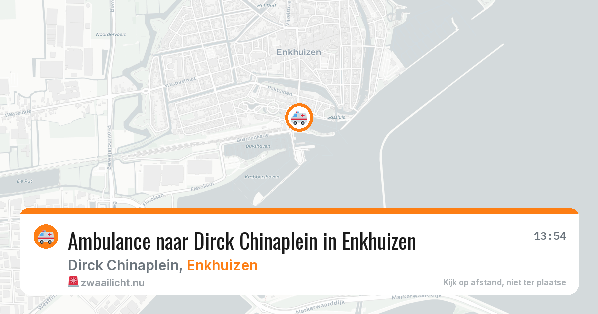 Ambulance naar Dirck Chinaplein in Enkhuizen — 16 jul 2026