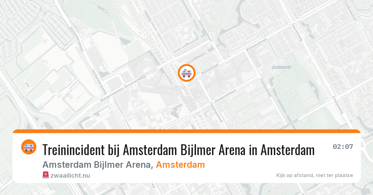 Treinincident bij Amsterdam Bijlmer Arena in Amsterdam — 22 jul 2026