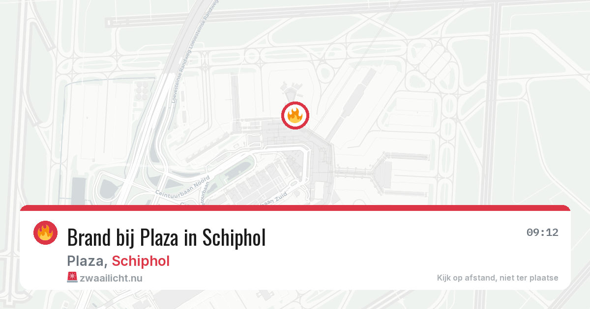 Brand bij Plaza in Schiphol — 18 feb 2026