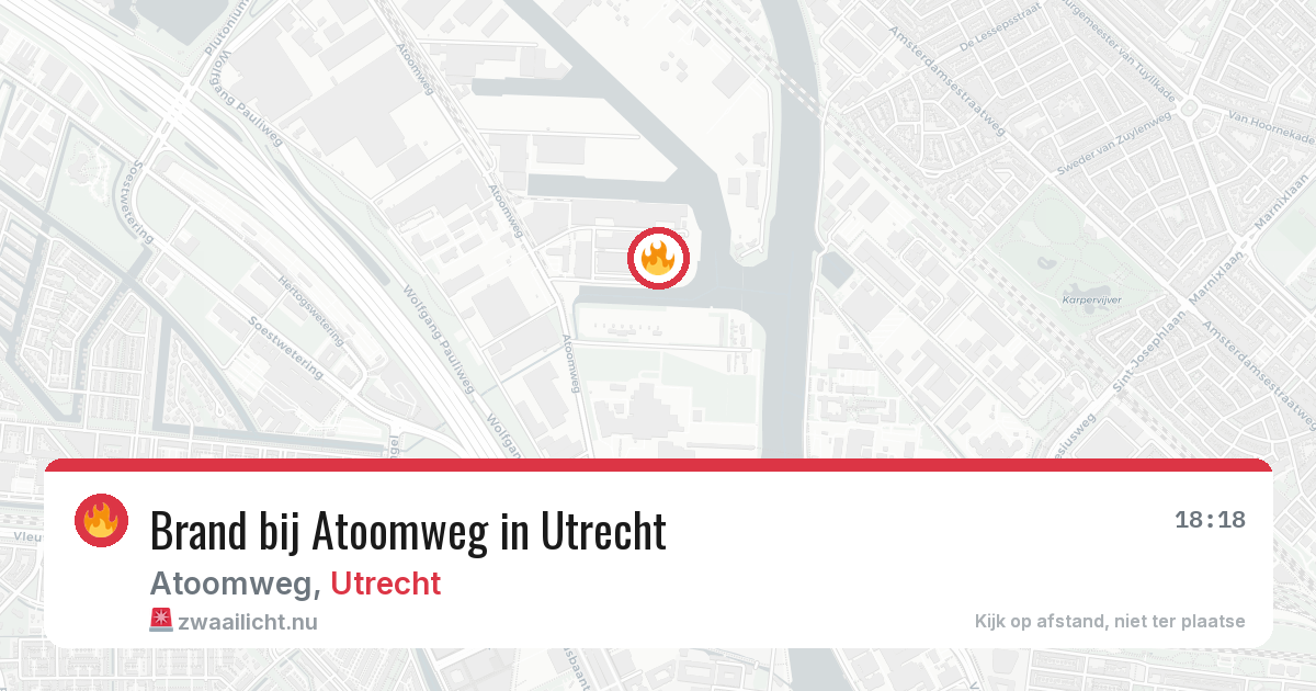 Brand bij Atoomweg in Utrecht — 22 mei 2026