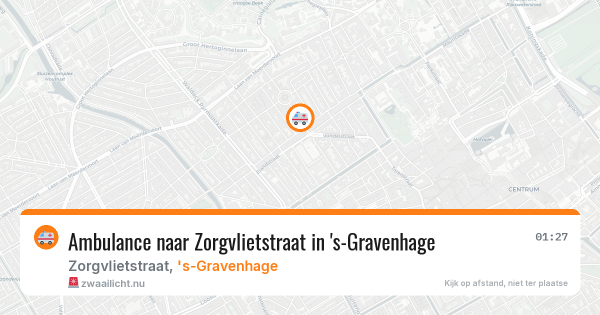 Ambulance naar Zorgvlietstraat in 's-Gravenhage — 27 apr 2026